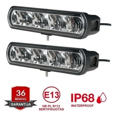 2x LED BAR sertifikuoti žibintai OSRAM-CRDP 2x40W 2x3135LM 12-24V (E9 HR PL) COMBO 2x22cm