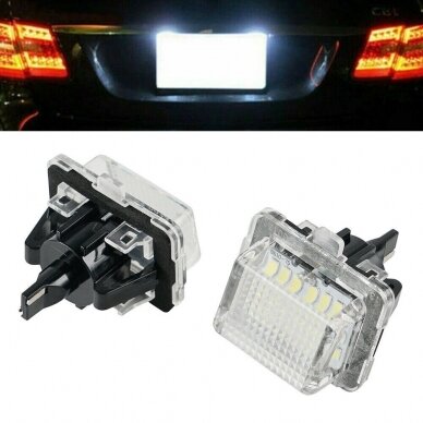 2x LED MB W204, W212, W216, W221, W207 18 SMD 3w/12v numerio apšvietimo lemputės 1