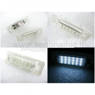 2X LED OEM ERROR-FREE NUMERIO APŠVIETIMAS Mercedes benz MB W210 4D Sedan, W202 4D Sedan Facelif 8 SMD 6000K 2