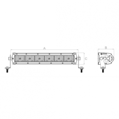 Komplektas LED BAR sertifikuoto žibinto 240W 24000LM 12-24V (E9 HR PL) COMBO su laikikliu ir laidu 18