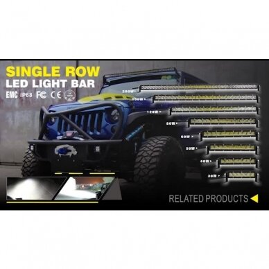 MINI LED BAR žibintas 80W 12-24V COMBO 43cm 2