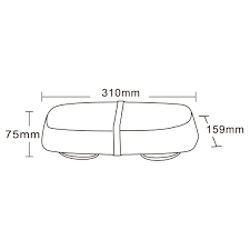 5D Oranžinis įspėjamasis galingas LED švyturėlis su magnetiniu padu 42W 12V-24V 7