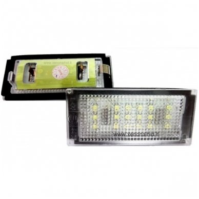 BMW E46-Fafelift 2D (04-06), E46-M (04-06) E4 numerio apšvietimo lemputės x2vnt. 18 SMD 3w 6000k