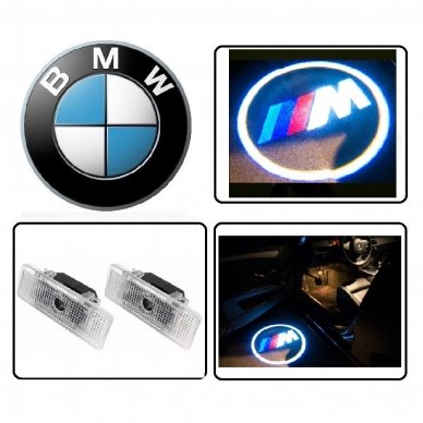 BMW M-tech LED 3D originalus logotipas šešėlis į duris