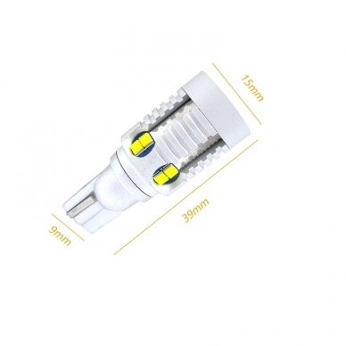 XLED +800% 1500LM CAN-BUS W16W 921 - T15 ZES 12 SMD LED 6000k balta lemputė į atbulinį žibintą 2