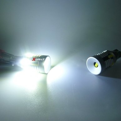 XLED +800% 1500LM CAN-BUS W16W 921 - T15 ZES 12 SMD LED 6000k balta lemputė į atbulinį žibintą 5