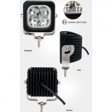 CREE LED MINI plataus švietimo darbo žibintas 40W, 10-30V, 4 LED 9