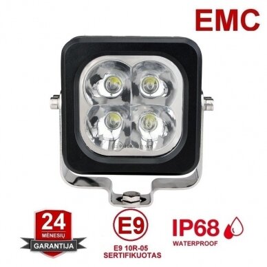 CREE LED MINI plataus švietimo darbo žibintas 40W, 10-30V, 4 LED