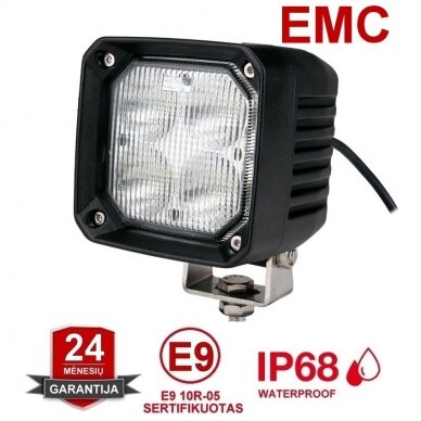 Be akinimo EMC CREE LED Anti-glare darbo žibintas 40W, 10-30V, 4 LED