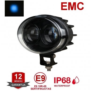 EMC LED mėlynas autokrautuvo saugos - žemės ūkio purkštuvo žibintas 10-30V E13, 10R-04