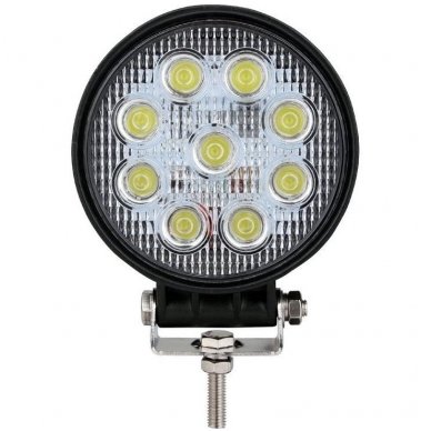 EMC LED plataus švietimo apvalus darbo žibintas 27W, 10-30V, 9 LED 6