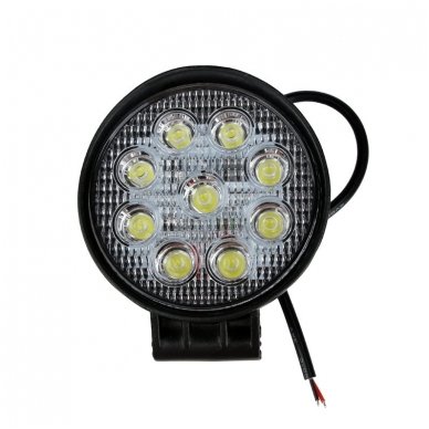 EMC LED plataus švietimo apvalus darbo žibintas 27W, 10-30V, 9 LED 9