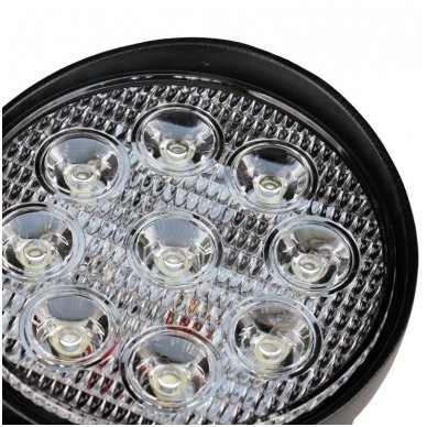 EMC LED plataus švietimo apvalus darbo žibintas 27W, 10-30V, 9 LED 11