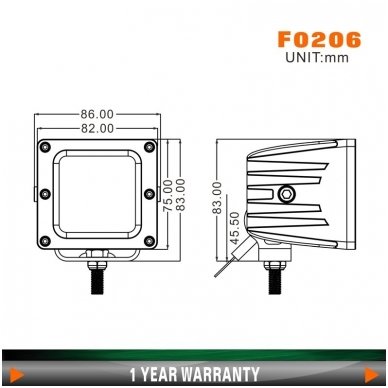 EMC MINI LED darbo žibintas 20W, 10-30V, 4 LED 5