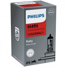 H4 1vnt. Philips "RALLY" Maximum light lemputė, 12569RAC1, 923541217106 halogeninė lemputė