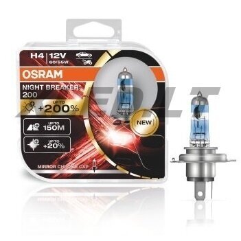 H4 OSRAM NIGHT BREAKER +200% 64193NB200-HCB 2vnt.