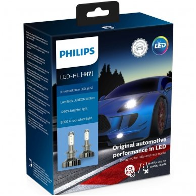 H7 PHILIPS X-treme Ultinon LED gen2 +250% lemputės 11972XUWX2