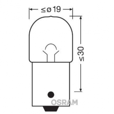 Halogeninė lemputė BA15s / R5W 1vnt. Osram 12V 5W 5007, 4050300525082 2