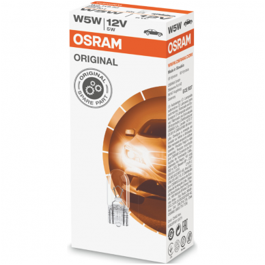 Halogeninė lemputė W5W / T10 1vnt.  OSRAM ORIGINAL 12V 5W  2825, 4050300838632 2