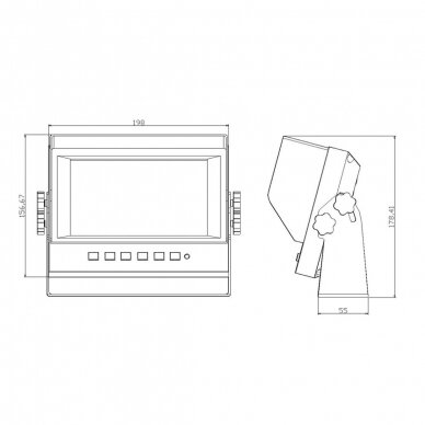 IP69K Parkavimo monitorius AHD LCD 7.0 colių 2 kanalai 4PIN 12V-24V 8