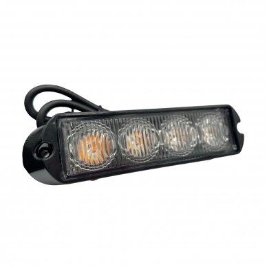 Įspėjamasis 4 LED 8W švyturėlis - geltonas 12V-24V 1