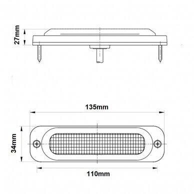 Įspėjamasis 4 LED 8W švyturėlis - geltonas 12V-24V 7