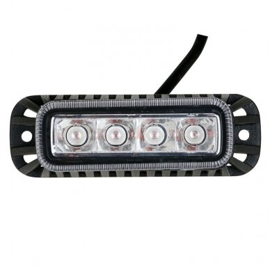 Įspėjamasis MINI galingas 4 LED švyturėlis - mėlynas 12W 12V-24V 1