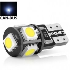 LED CAN BUS lemputė T10 | W5W - 5 LED