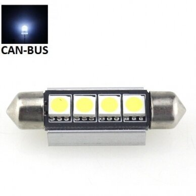 Led CAN BUS lemputė F10 / C10W 42mm - 4 LED