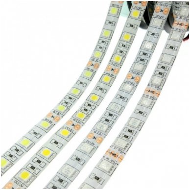 LED juosta balta 12V 14.4W/m LED5050 SMD hermetiška 1