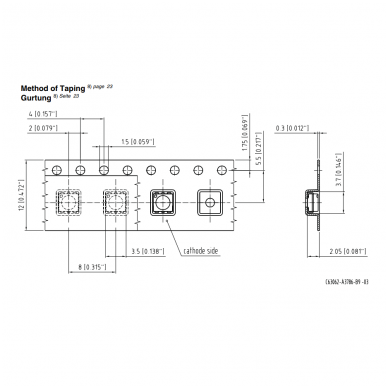 Osram 6 kontaktų SMD 3528 PLCC6 geltonas diodas 10 vnt. 4