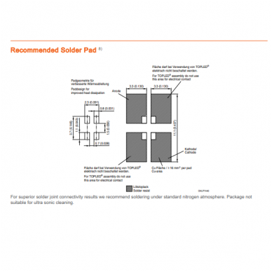 Osram SMD 3528 PLCC4 3+/1- geltonas diodas 10 vnt 3