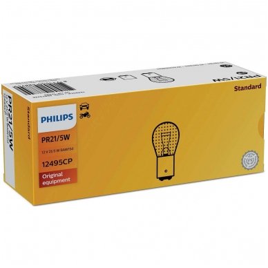 PHILIPS PR21/5W BAW15D raudona halogeninė lemputės 12V 21/5W 12495CP 2