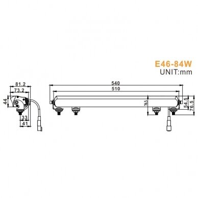 SLIM LED BAR su gabaritu sertifikuotas žibintas 84W 8400LM 12-24V (A02 E9 HR PL) COMBO 52cm 17