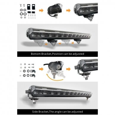 SLIM LED BAR su gabaritu sertifikuotas žibintas 84W 8400LM 12-24V (A02 E9 HR PL) COMBO 52cm 14