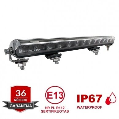 SLIM LED BAR su gabaritu sertifikuotas žibintas 84W 8400LM 12-24V (A02 E9 HR PL) COMBO 52cm