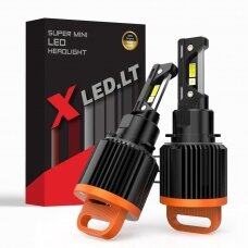 XLED H15 MINI CAN-BUS ZES +300% LED lemputės 12V-24V 6000LM