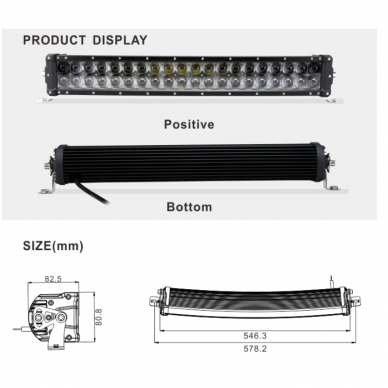 XLED 4D 120W lenktas OSRAM-CRD LED žibintas COMBO 56cm 13