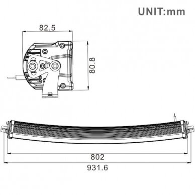 XLED 4D 180W lenktas OSRAM-CRD LED žibintas COMBO 82cm 15