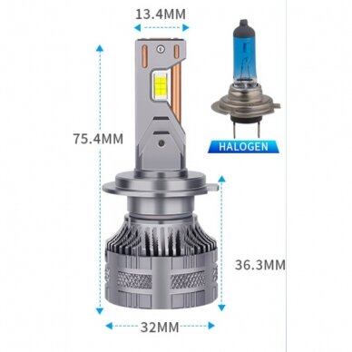 XLED H7 SUPER LASER +600% X-TREME CAN-BUS LED sistema 12V-24V 2x13000LM 6