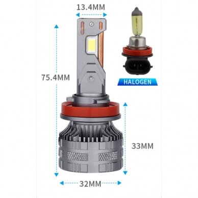 XLED H8 / H9 / H11 /H16 SUPER LASER +600% X-TREME CAN-BUS LED sistema 12V-24V 2x13000LM 6